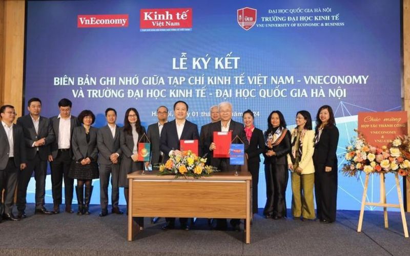 Tạp chí Kinh tế Việt Nam/VnEconomy ký thỏa thuận hợp tác với trường Đại học Kinh tế - Đại học Quốc gia Hà Nội