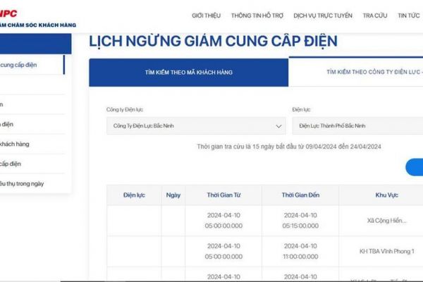 Lịch cắt điện Bắc Ninh ngày mai 10/4 mới nhất